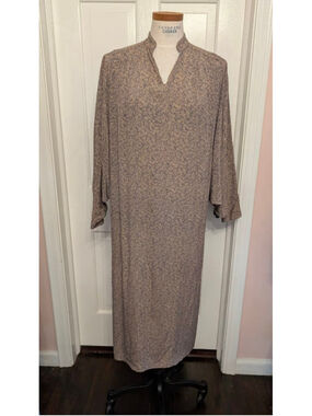 vintage Charlotte Ford Taupe Brown Floral silk dress Size 4